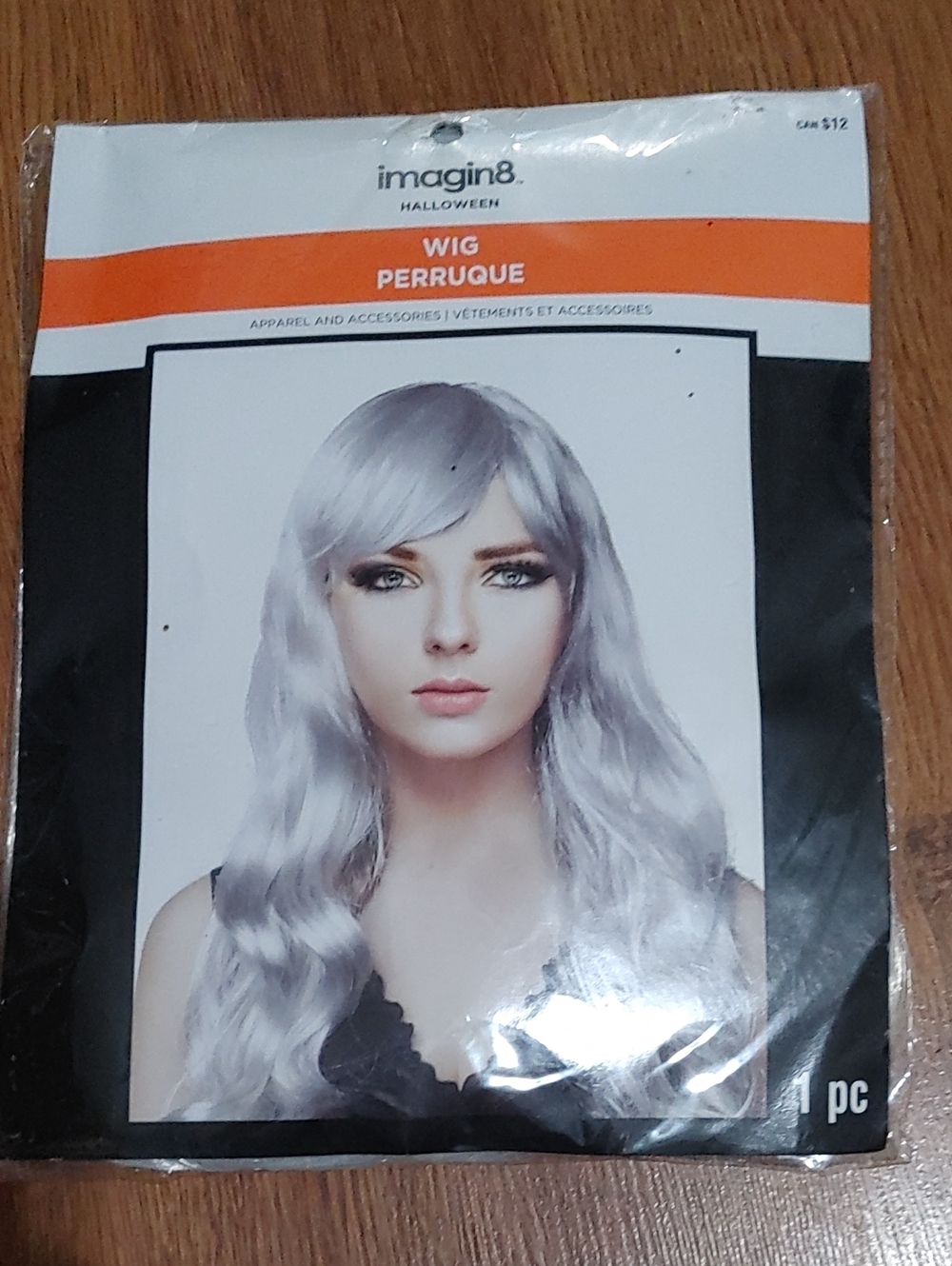 Silvery White Long Haired Women's Wig With Bangs